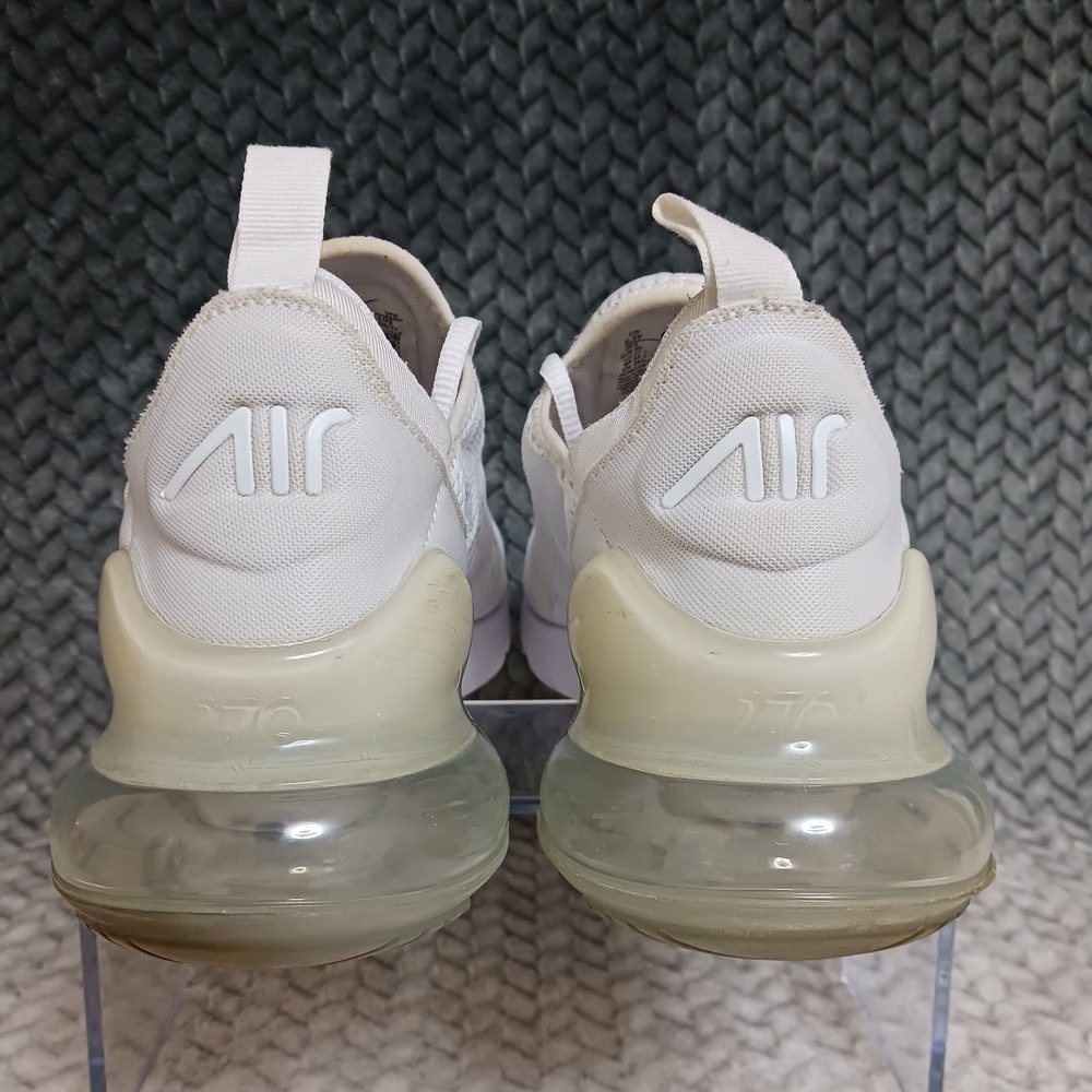Nike Air Max 270 White Metallic Silver GS Walking Running Shoes Sz 6.5Y Womens 8 - Picture 3 of 14